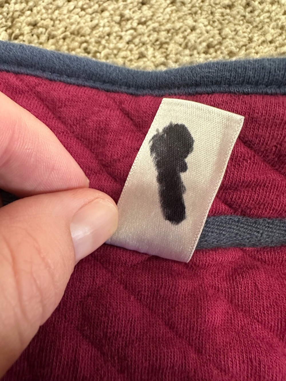 Carter's Quilted Burgundy Vest with Navy Trim - Picture 6 of 9